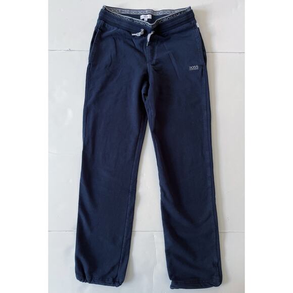Boss Hugo Boss Sweatpants Joggers Boys Sz 14-S Navy Blue Drawstring Pull On - Picture 1 of 10